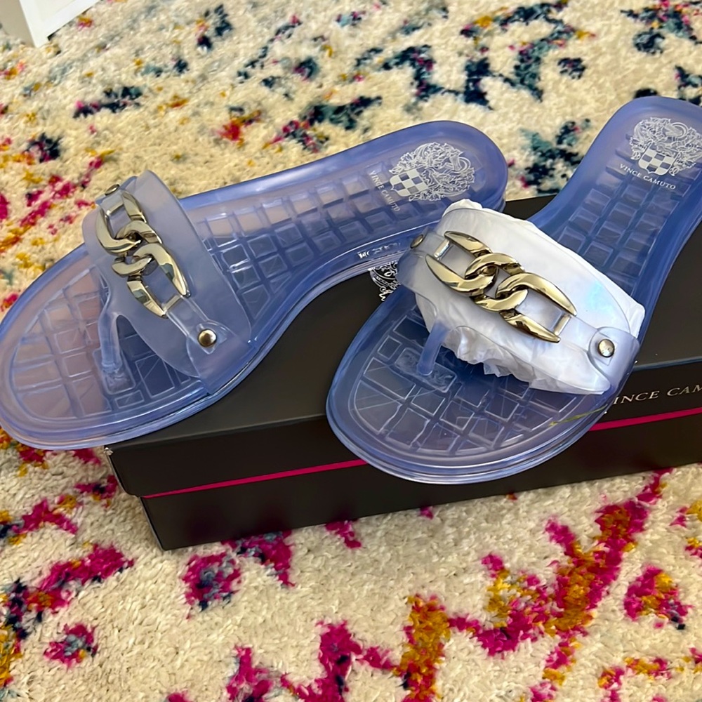 Vince Camuto Clear Jelly Slip on Sandals
